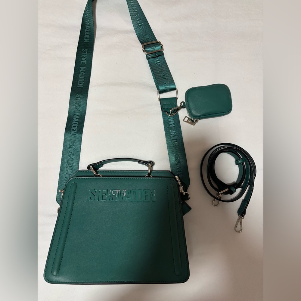 Steve Madden Teal Green Crossbody Bag with Removable Straps